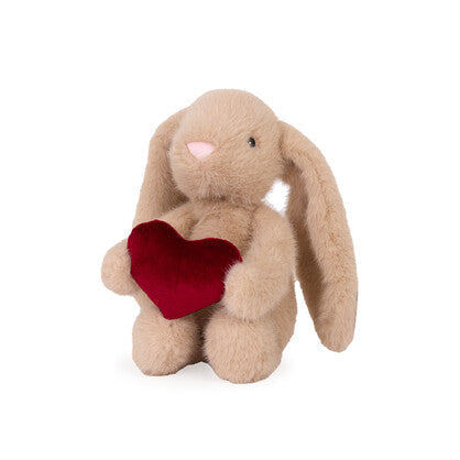 Jasper and Bunny beige pancakes plush toy with heart, alternate view