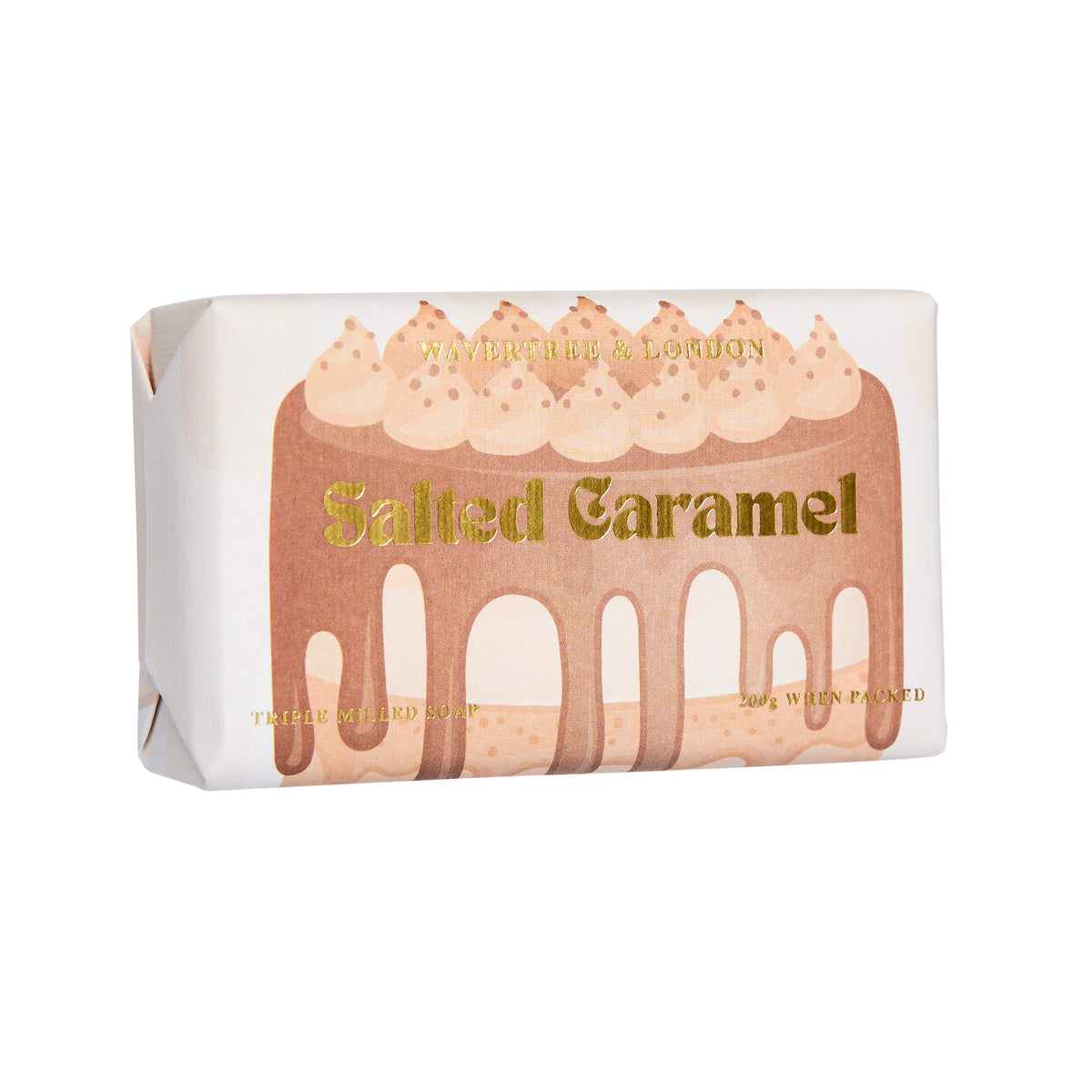 Wavertree and London Salted Caramel soap bar 200 gram angle view