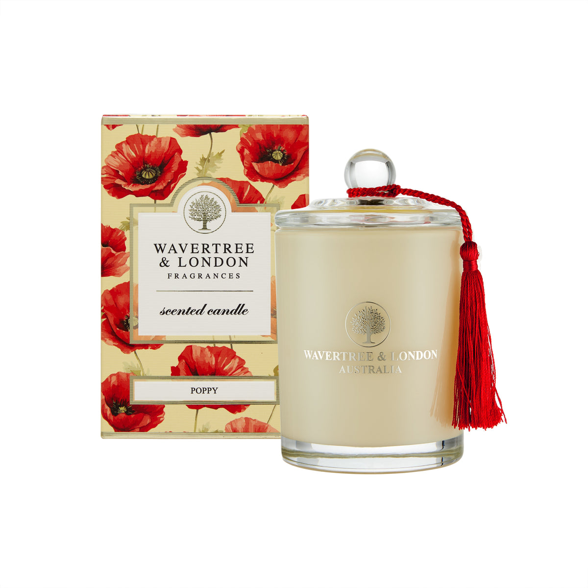 Wavertree and London Poppy candle, styled shot