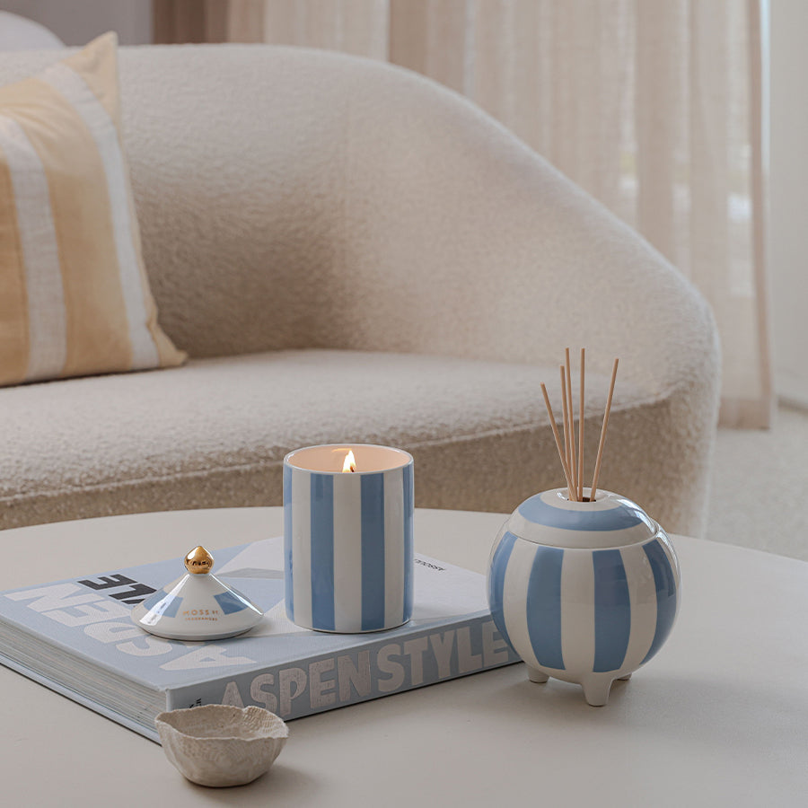 Moss St Juniper Berry and Citrus Spritz diffuser, styled photo