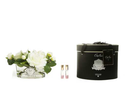 Cote Noire Luxury Range Oval Ivory White Roses