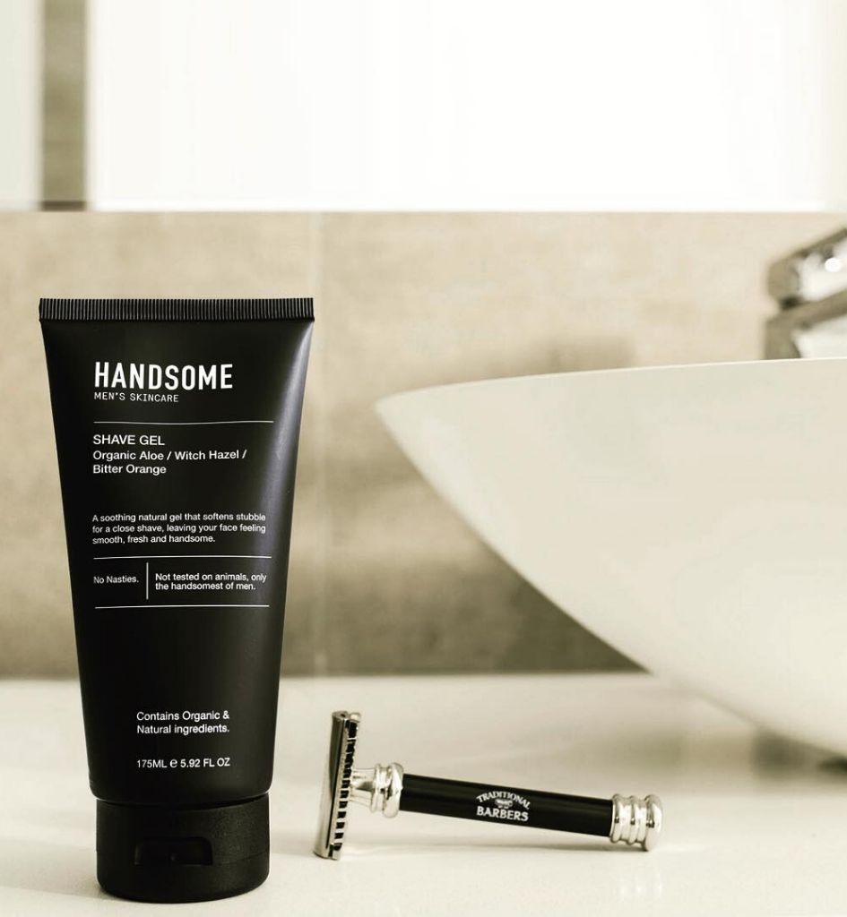 Handsome Men's Skincare Shave Gel 175ml, styled lifestyle shot