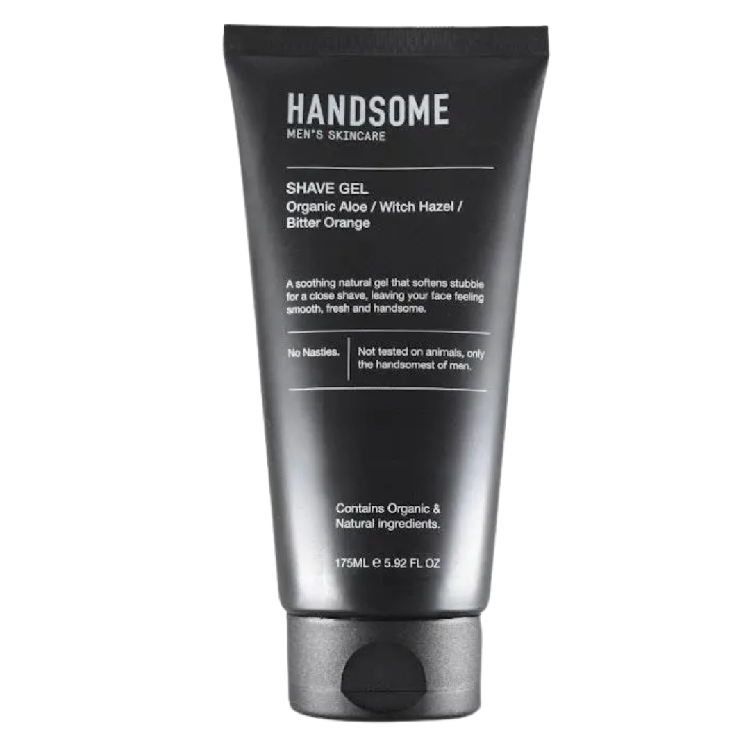Handsome Men's Skincare shave gel tube, front of pack