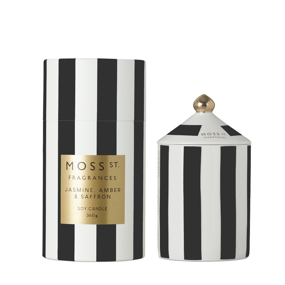 Moss St Jasmine, Amber and Saffron ceramic candle 360g product photo