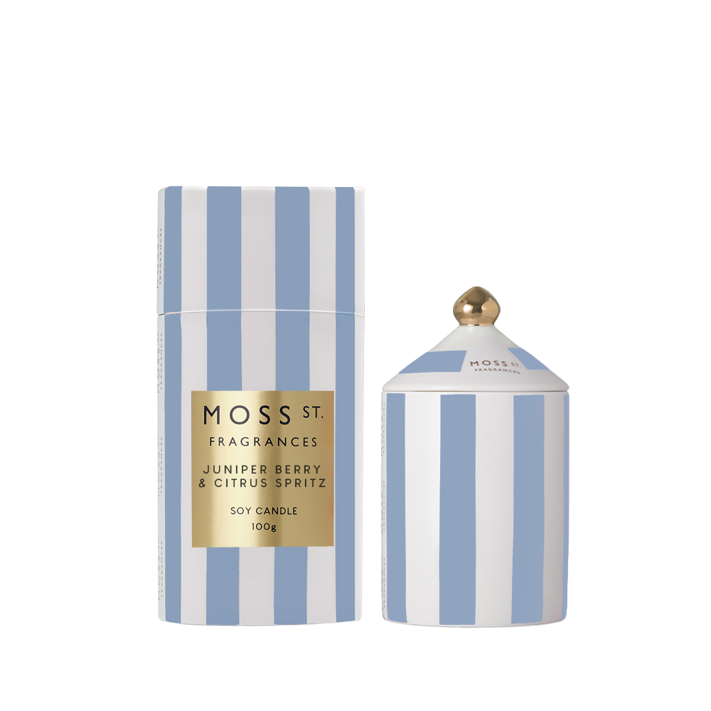 Moss St Juniper Berry and Citrus Spritz ceramic candle 100g product photo