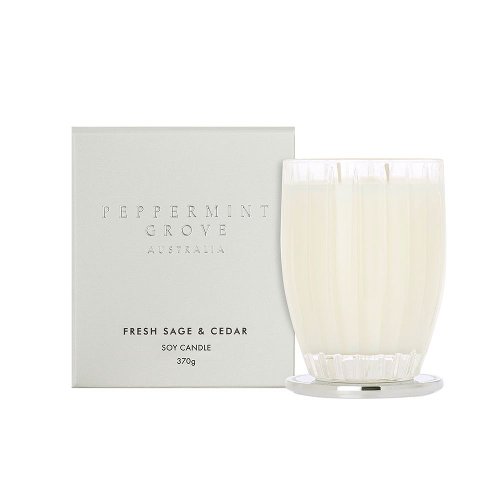 Peppermint Grove Fresh Sage and Cedar soy candle 370g product photo