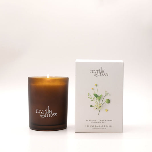Myrtle & Moss Mandarin, Lemon Myrtle & Orange Peel Soy Wax Candle 50hrs