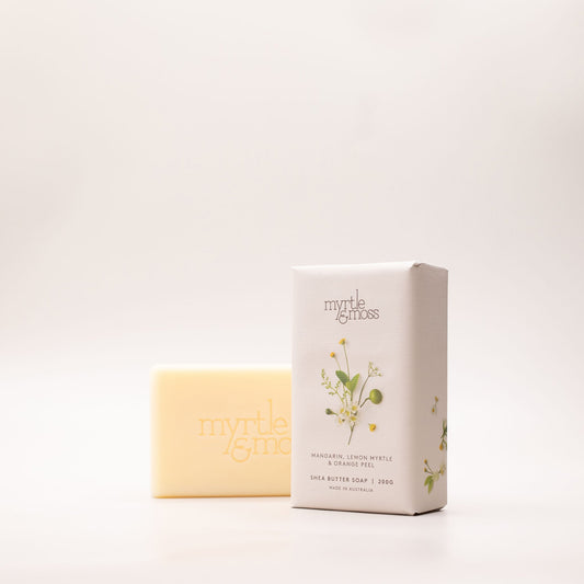 Myrtle & Moss Mandarin, Lemon Myrtle & Orange Peel Shea Butter Soap 200g