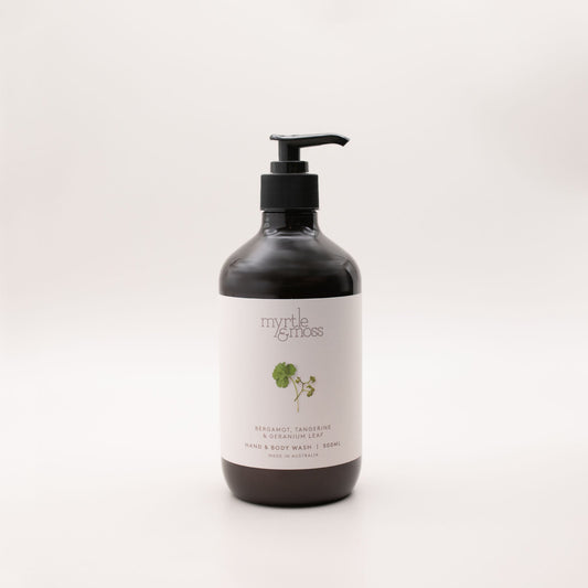 Myrtle & Moss Bergamot Rind, Tangerine & Geranium Leaf Hand & Body Wash 500ml