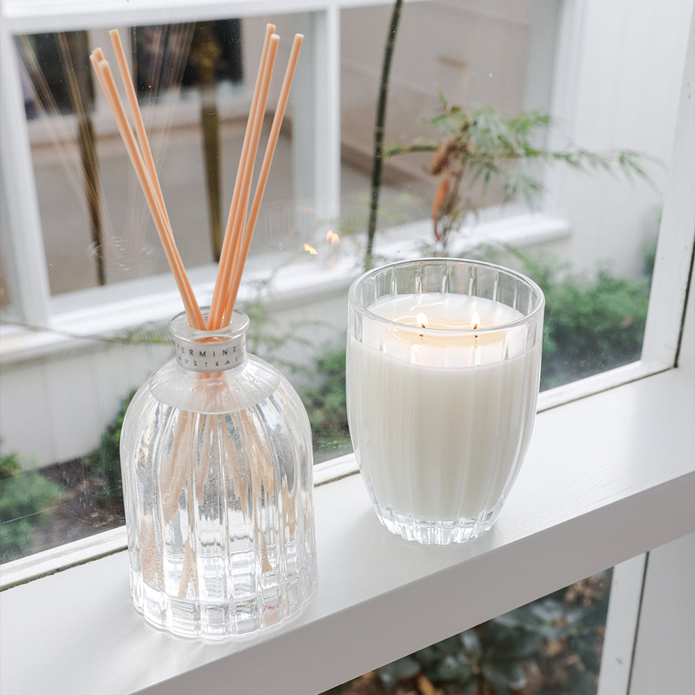 Peppermint Grove Lemongrass and Lime candle, styled photo