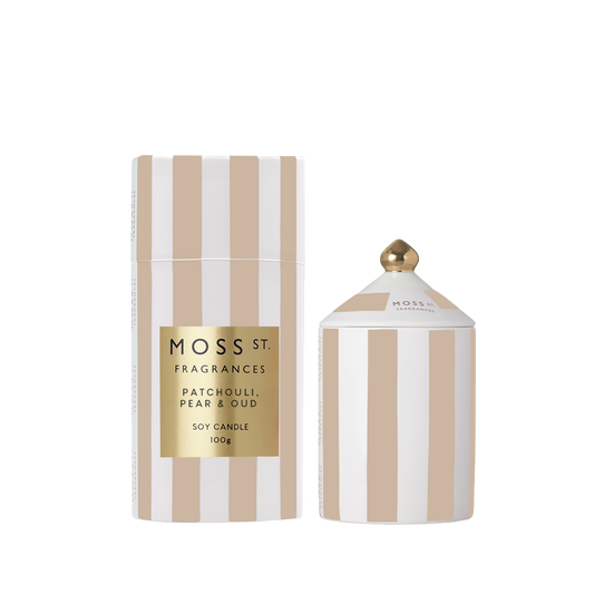 Moss St Patchouli, Pear and Oud ceramic candle 100g product photo
