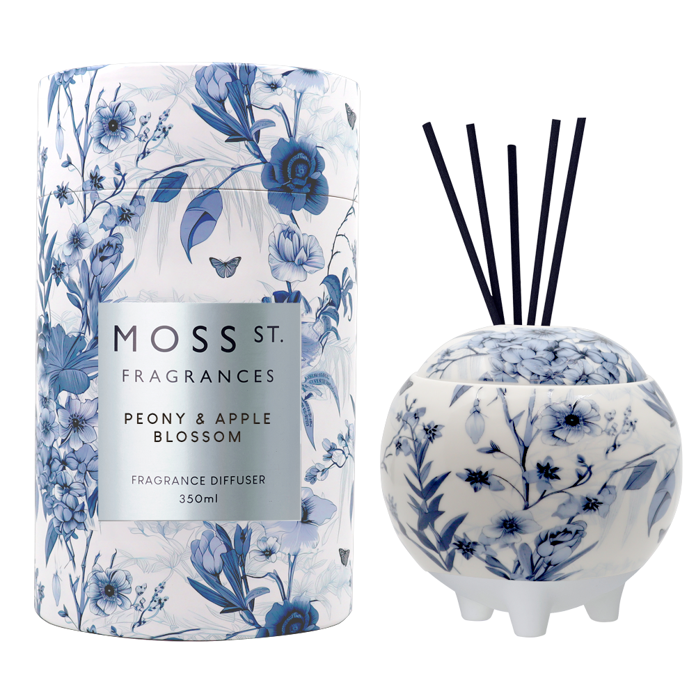 Moss St Peony and Apple Blossom ceramic diffuser 350ml product photo