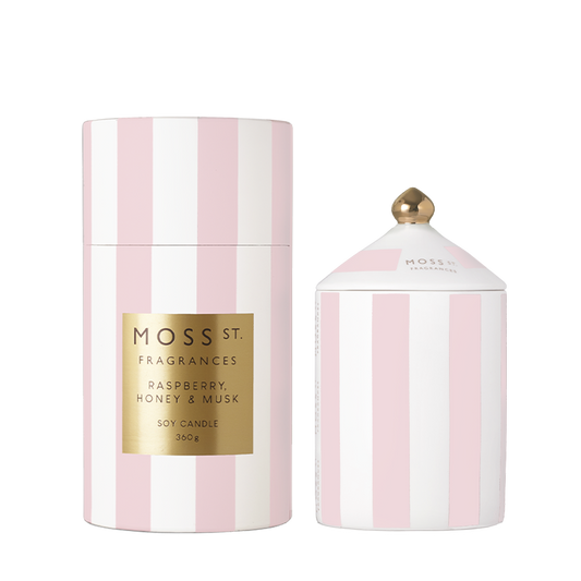 Moss St Raspberry, Honey and Musk ceramic candle 360g product photo