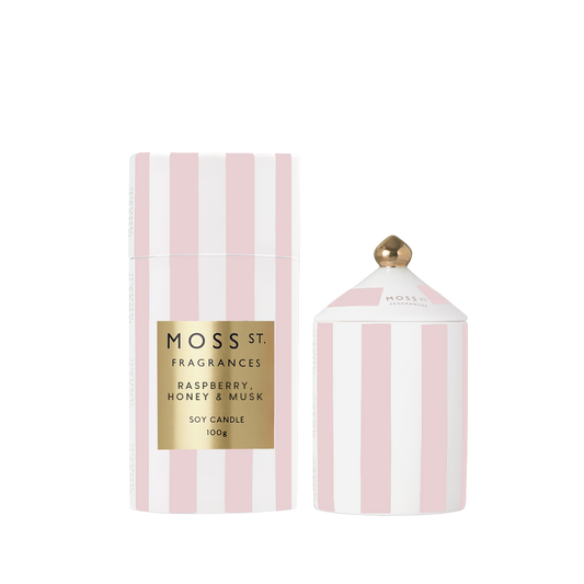 Moss St Raspberry, Honey and Musk ceramic candle 100g product photo