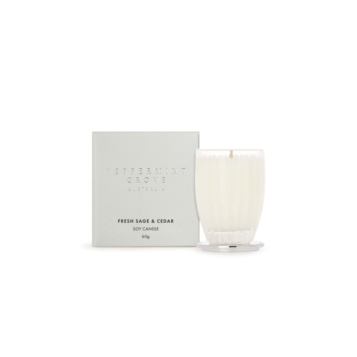 Peppermint Grove Fresh Sage and Cedar small candle, product photo