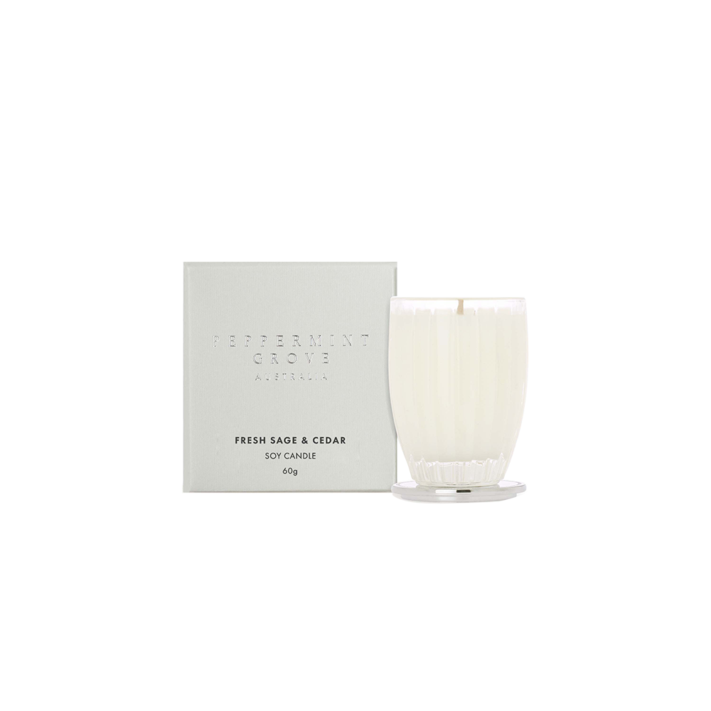 Peppermint Grove Fresh Sage and Cedar soy candle 60g product photo