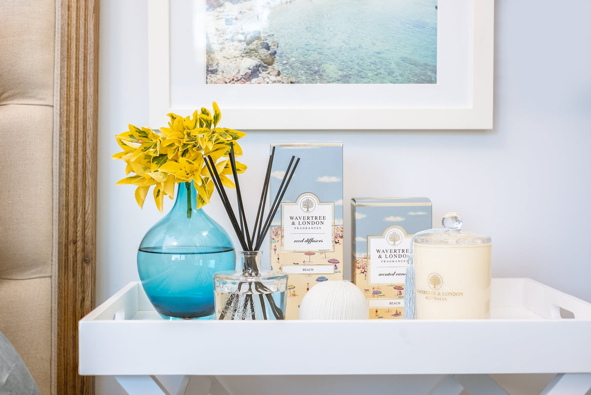 Wavertree and London Beach candle, styled shot