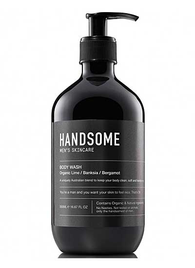Handsome Men's Skincare Body Wash 500ml bottle, front view