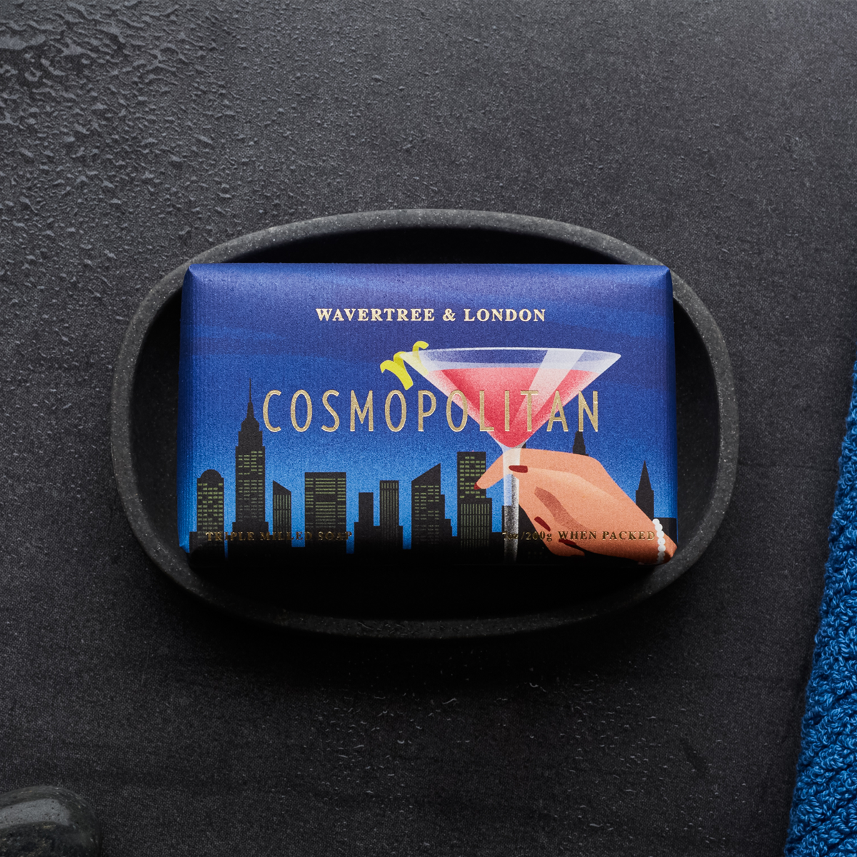 Wavertree and London Cosmopolitan soap bar, side view